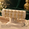 Elegant Golden Leaf & Crystal Chandelier Earrings