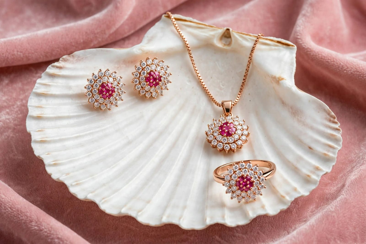 Flower Locket Set (Pink)