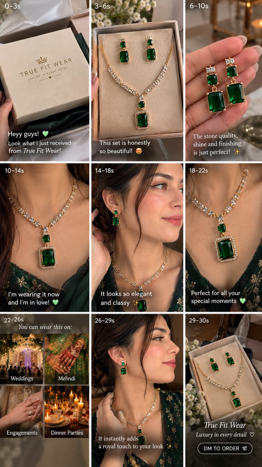 3pc Necklace Set (Green)
