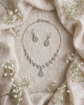 White Stones Locket Set